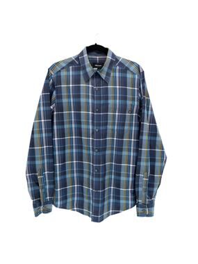 Marmot Plaid Button Up Shirt Blue Long Sleeve Lightweight Mens Small